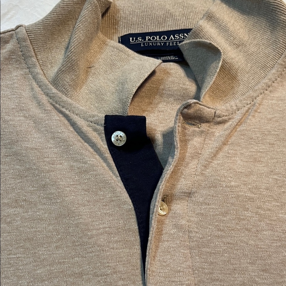 U.S. Polo Assn. Tan and Navy Polo Shirt